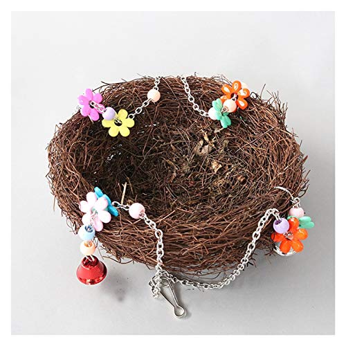 Nido de Hierba y ratán para Jaula de pájaros, Nido de Paja Hecho a Mano, Nido de pájaro pequeño, Nido de Hierba, decoración de jaulas de pájaros de Nido de peonía y Loro