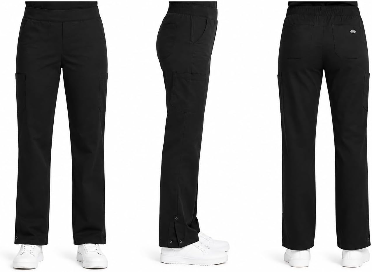 Dickies Womens Performance Pants - Lightweight Stretch Work Pants for Women with Roll Cuff Snap Tab, Size Down for Ideal Fit