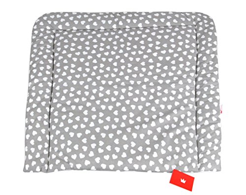 BABYLUX Wickeltischauflage Wickelauflage Baby Wickeltisch 50x70 70x70 80x70 (80 x 70 cm, 95 - Herzen Grau)
