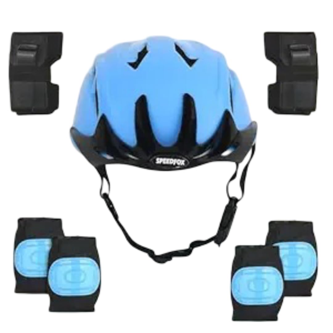 SPEEDFOX Kids Multi-Sport Safety Helmet Set with Protective Gear | Adjustable Size for Skating, Cycling, Skateboarding | Protective Gears for Boys & Girls (Visor) (Blue)-image-42