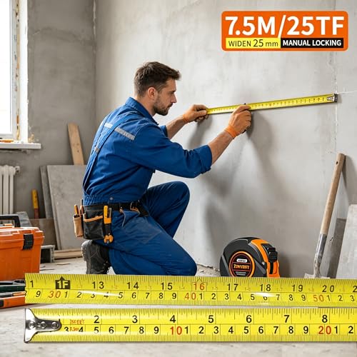 Cinta Métrica 25 pies con doble escala en pulgadas y cm miniatura 6