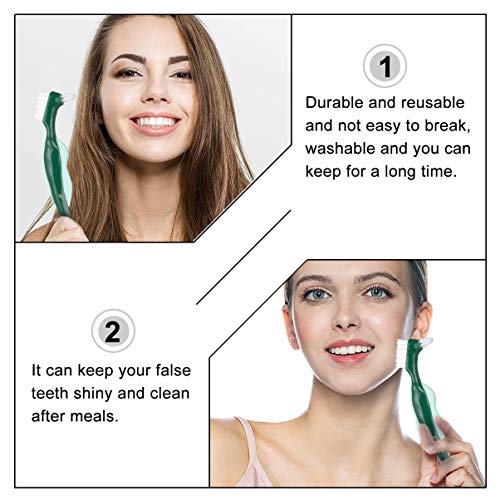 MILISTEN 3 Stks Harde Prothese Borstel Prothese Reinigingsborstel Kunstgebit Tandenborstel Dubbelzijdige Hygiëne Prothese Reiniger Voor Prothese Zorg - Image 6