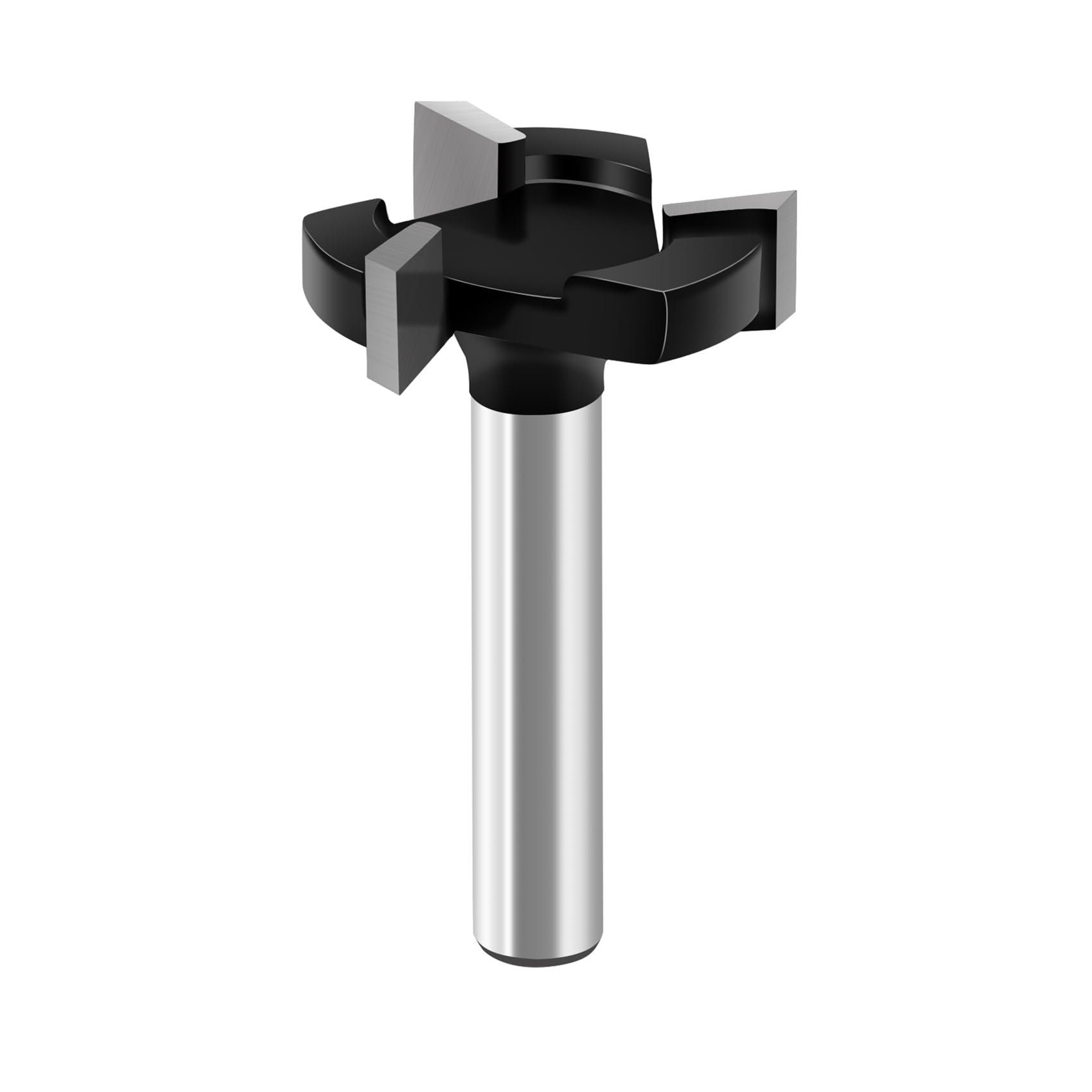 BGTEC CNC Spoilboard Surfacing Router Bits - Slab Flattening Router Bit 1/4" Shank, 1" Cutting Diameter with Round Shank Planing Bit for Woodworking (