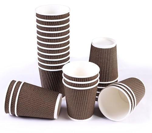 Home Choice Ripple Paper Cup 25-Pieces 8 Oz Party cups Disposable cups 237 ml Capacity
