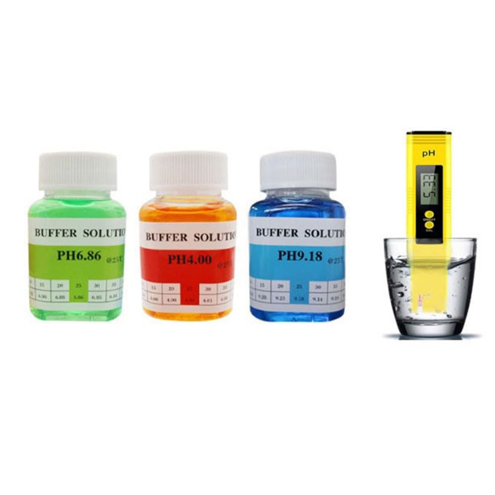 pH Calibration Solution Set (4.00, 6.86, 9.18) – 50 mL Buffer for Accurate pH Meter Calibration & Electrode Storage – Lab-Grade, ISO-Tracea(PH9.18)