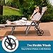 Tangkula Wicker Chaise Folding Back Adjustable Aluminum Rattan Lounger Recliner Chair W/Wheels (Mix Brown)