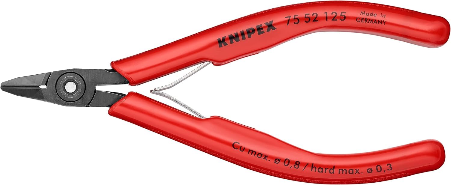 KNIPEX Elektronik-Seitenschneidermit Kunststoff-Hüllen 125 mm, 75 52 125