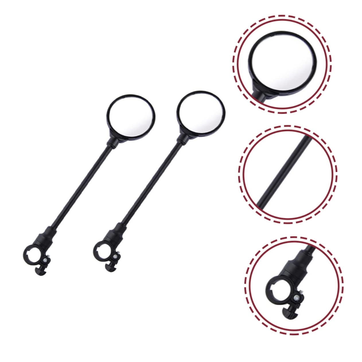 SUPVOX 2pezzi Specchietto Retrovisore Per Bicicletta e Veicoli Regolabile Gradi Compatibile Manubrio Bici e Altri Veicoli Facile Installazione e Uso Duraturo