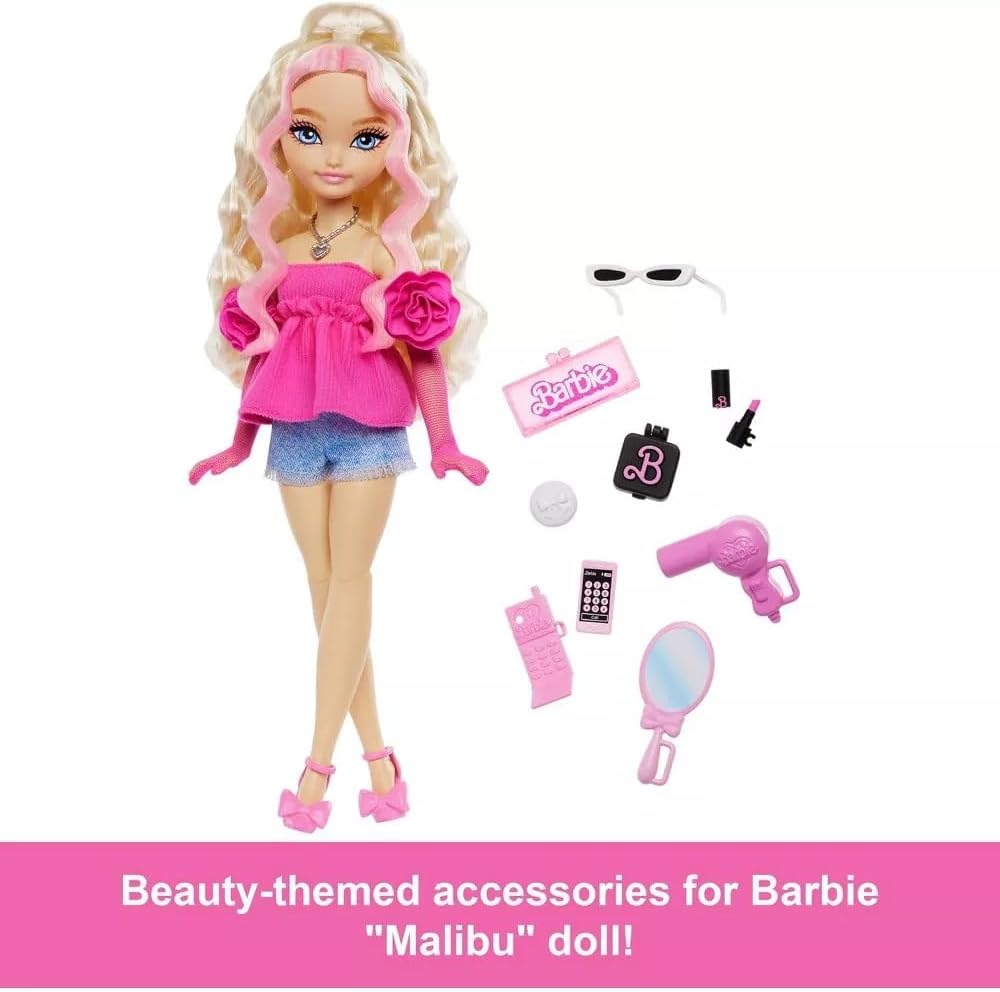Barbie Dream Besties Teresa & Malibu Posable Fashion Doll Bundle, 2 Doll & Accessories Playsets with Video Game and Makeup Themed Pieces, Long Hair Styling Dolls for Kids Ages 4+