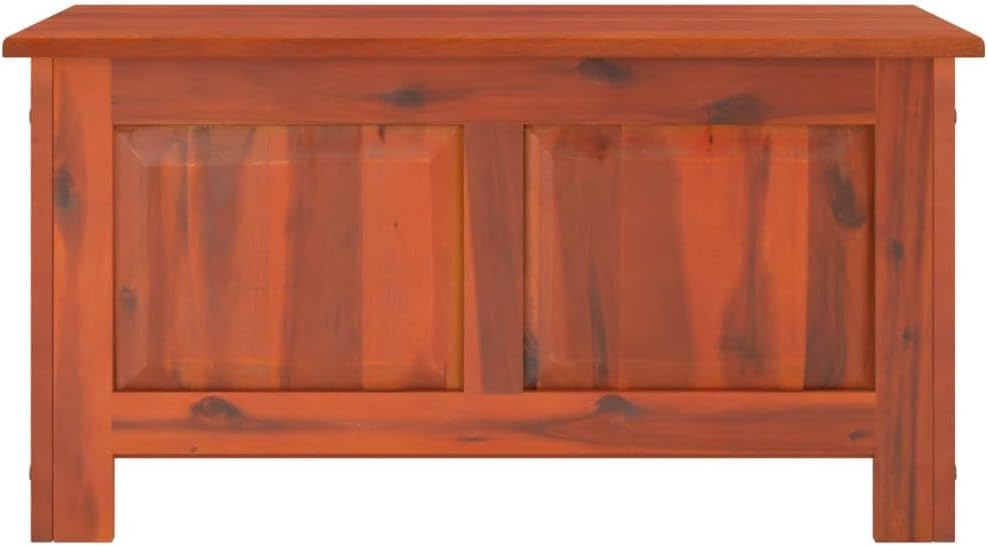 Storage Chest with Gas Lift, Solid Acacia Wood Blanket Trunk for Living Room Bedroom, Retro Vintage Wooden Toy Organizer with Matte Finish, 35.4-inch