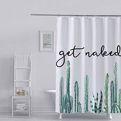 Get Naked Cactus Shower Curtain