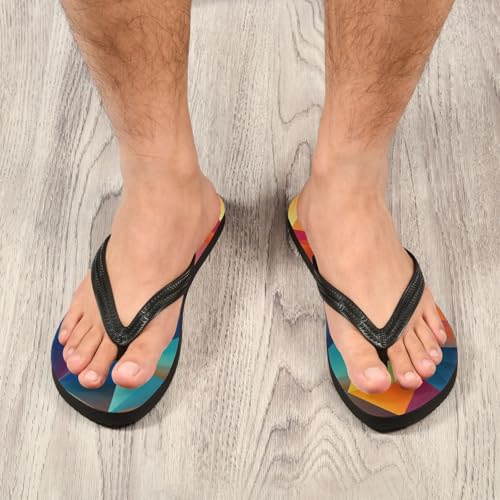 Colorful Triangle Beach Summer Casual Flip Flop Sandals Non-Slip Quick Dry for Women Men 214B25804