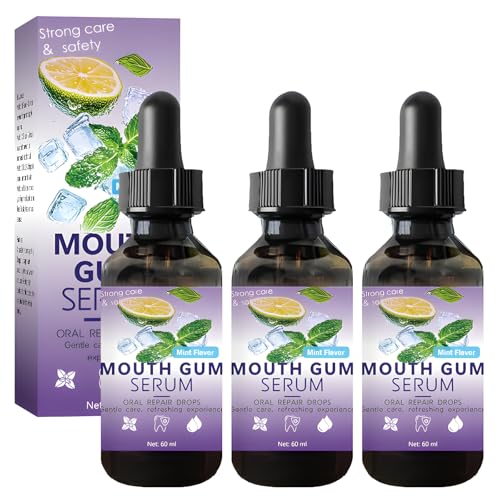 3 Flaschen Zahnfleischrückgang,Teeth Repair Gel,Effektive Tropfen zur Reparatur von zurück tretenden Zahnfleischen,Fleckenentfernung,Zahnfleischschutz und Mundpflege