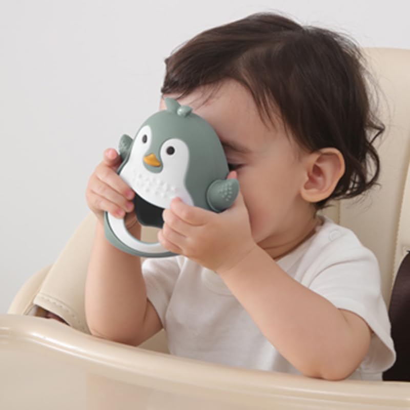 Image of Birdy Buddy Teether, Teether - Non Drop, Soothing Teething Toy for Infants, Gray