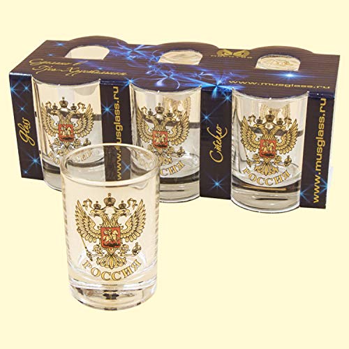Olymp Vodkagläser Wodkagläser-Set Wappen Russland 6 Schnapsgläser