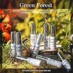 RARJSM Nail Art Gel Liner 12 Colors Collection Sage Green Dusty Pink Navy Blue Orange Painted Gel Nail Polish Set 5ml UV LED Cured Nail Design Thin Striper Brush for Home Salon Mani Diy Summer - Image 2