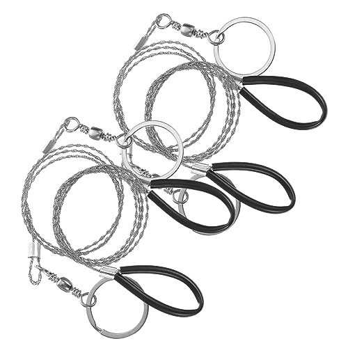 HONMEET 4pcs Compact Emergency Cable Rope Pocket Saw for Hiking Camping Outdoor