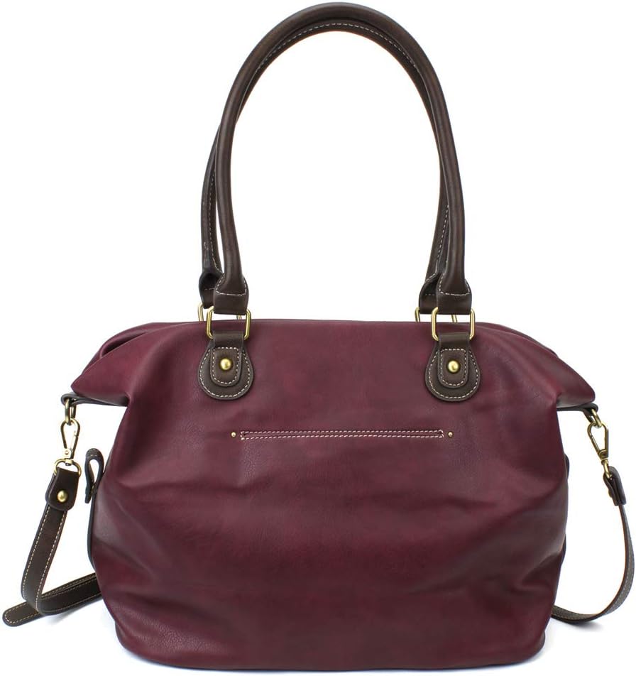 CHALA Laser Cut Crossbody Shoulder bag Tote Bag Faux Leather Plum