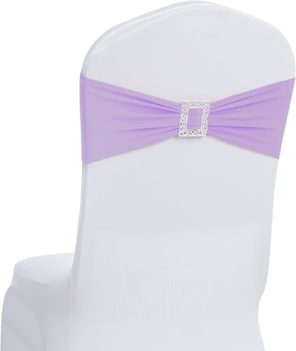 Joccun 30 cintas elásticas de elastano para silla con hebilla deslizante, lazos elásticos universales para bodas, banquetes, fiestas, eventos,
