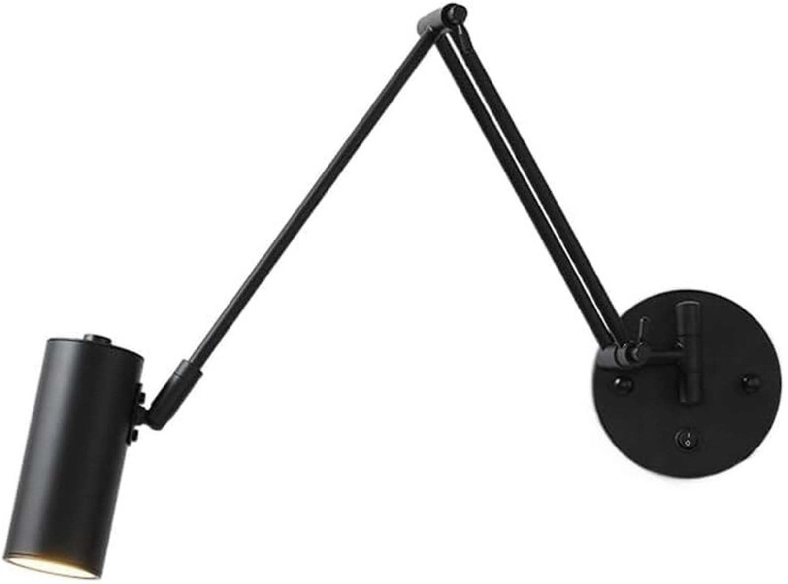SXSCARKX Vintage Industrial Swing Arm Wall Sconce Dimmable Switch Adjustable Gold Long Mounted Reading Light Black White Farmhouse Hardwire Lamp for Bedroom Bedside Headboard(D,B)
