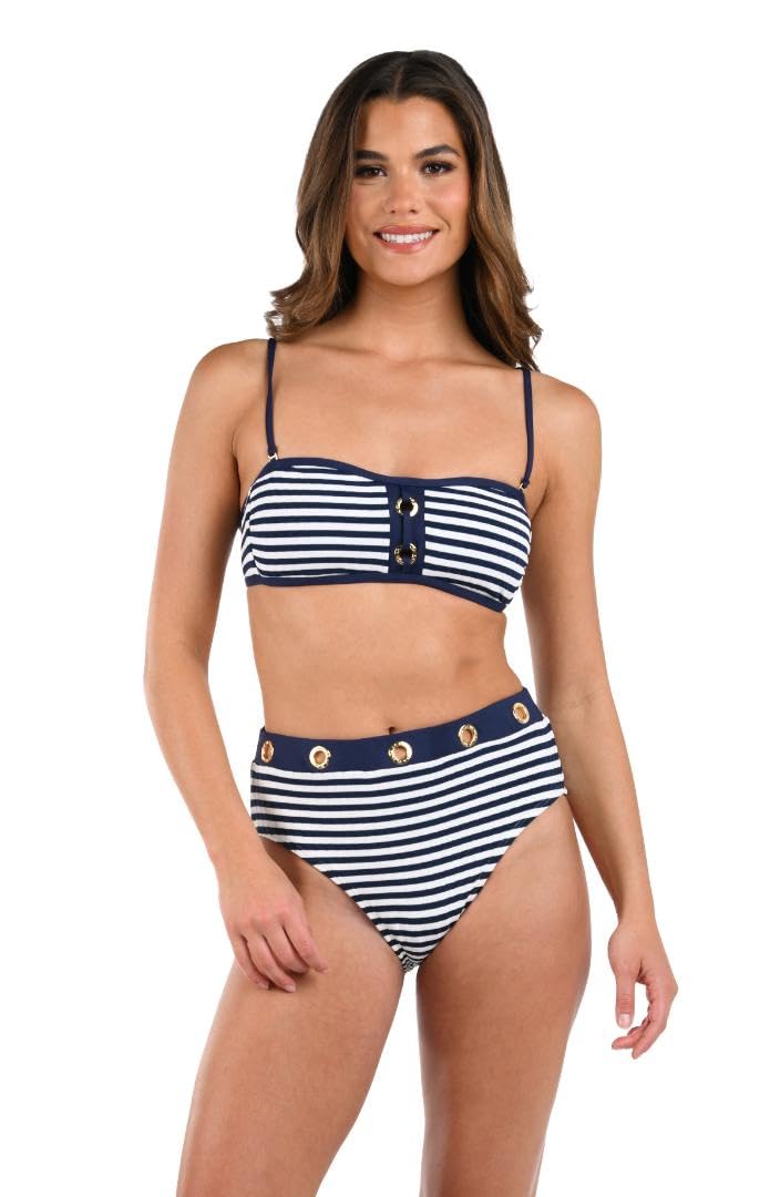 La Blanca Bandeau Hipster Bikini Swimsuit Top Parte Superiore del Bikini Donna