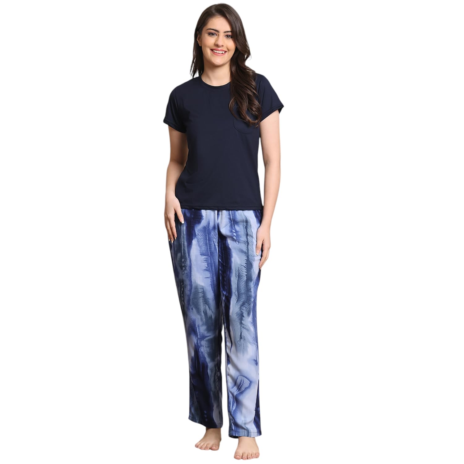 Boston Club Women Blue Printed Night Suit-image-20