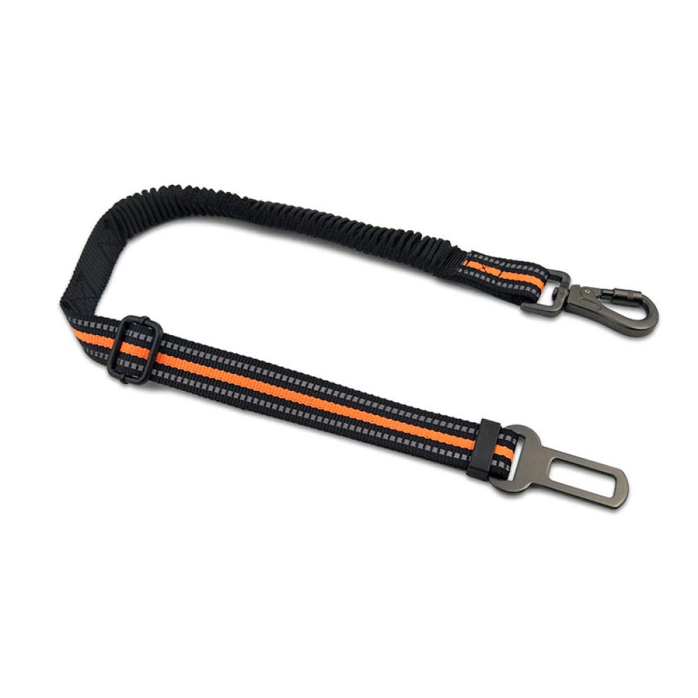 Haustierleine Elastischer Puffer Hund Auto Sicherheitsgurt Reflektierendes Haustier Fahrzeugsicherheitsgurte verstellbar Hund Auto Leine Haustier Sicherheitsgurt mit Karabiner-Orange_M.