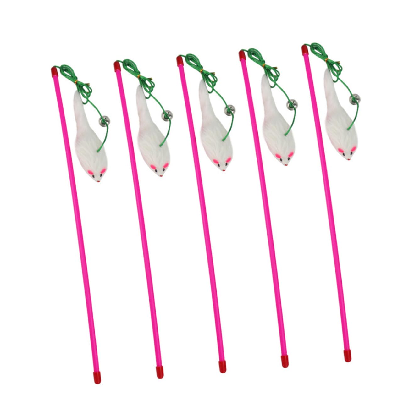 Beavorty 15stücke Interaktive Katzenspielzeuge Mit Plüsch-mäusen Lustige Teaser-Sticks Für Kätzchen Fördert Aktivität Und Spielvergnügen Zufälligen Farben