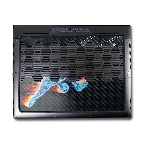Image of MightySkins Carbon Fiber Skin Compatible with Alienware M18 R1 (2023) Full Wrap Kit - Glow Basketball | Protective, Durable Textured Carbon Fiber Finish | Easy to Apply | Made in The USA