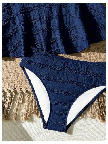 Image of SHENHE Girl's 2 Piece Halter High Waisted Tankini Ruffle Swimsuit Bathing Suit Bikini Sets