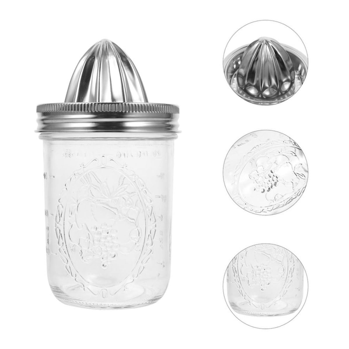 Ciieeo Spremiagrumi Manuale in Acciaio Inox 2 Pezzi Design Ergonomico Capacità 480ml per Lime e Agrumi Uso in Negozi di Tè e Centri Commerciali