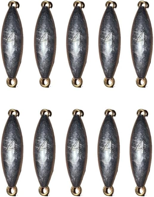 Torpedo Fishing Sinkers 4oz - 25 Pieces (Lead, Fishing Weight, Double Ring Good for Salt and Fresh Water)