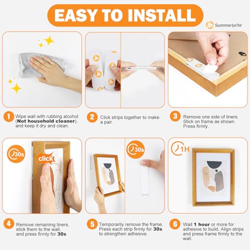image for SummerBrite Picture Hanging Strips 40 Strips, Damage Free Removal, Wal