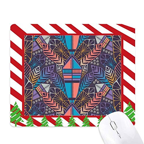 Tapis de souris canne de Noël avec motif bâtiment coloré et schéma symétrique pour bureau