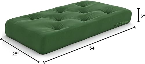 Miniatura 114 de Nirvana Futons Colchón de futón completo de 6 pulgadas, sarga azul marino, fabricado en Estados Unidos Azul marino (Navy Twill),Negro (Black