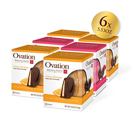 Ovation Break a Part -5.53 oz (6 Pack) - Variety Pack (Orange Milk Chocolate, Orange Dark Chocolate, Milk Raspberry Chocolate)