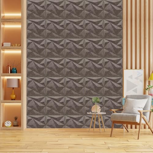 Image of Kayra Decor PVC Panel for Wall Alps Design Magnum Brown Color 19.7 inch x 19.7 inch (Pack of 40) - Covers 107.80 Sq. Ft.