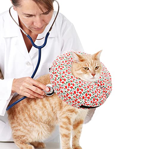 Image of Protective Inflatable Collar for Dogs and Cats - Soft Pet Recovery Collar Does Not Block Vision, Prevents Pets from Touching Stitches, Wounds and Rashes (Floral - 1, Neck 13 inch - 17 inch)