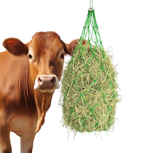Ghjkldha Bolsas de heno para caballos | Comedero de heno para ganado - Red de almacenamiento para colgar suministros de ganado equino para ganado y cabras para establos de granero y caballos