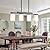 Mecgirn Farmhouse Dining Room Light Fixtures Over Table, Black Pendant Lights for Kitchen Island with Milk Glass Shade, 4 Light Linear Chandelier Lighting with Wood