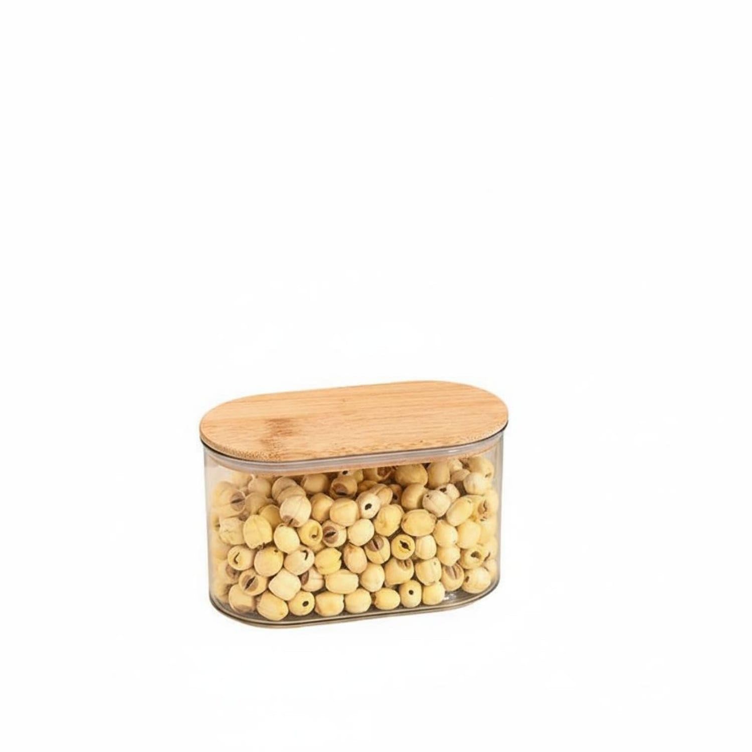 Moisture-Proof Bamboo Lid Storage Jar Safe Airtight Food Storage Container Stackable Pantry Jar for Kitchen Counter, 500ML-image-12
