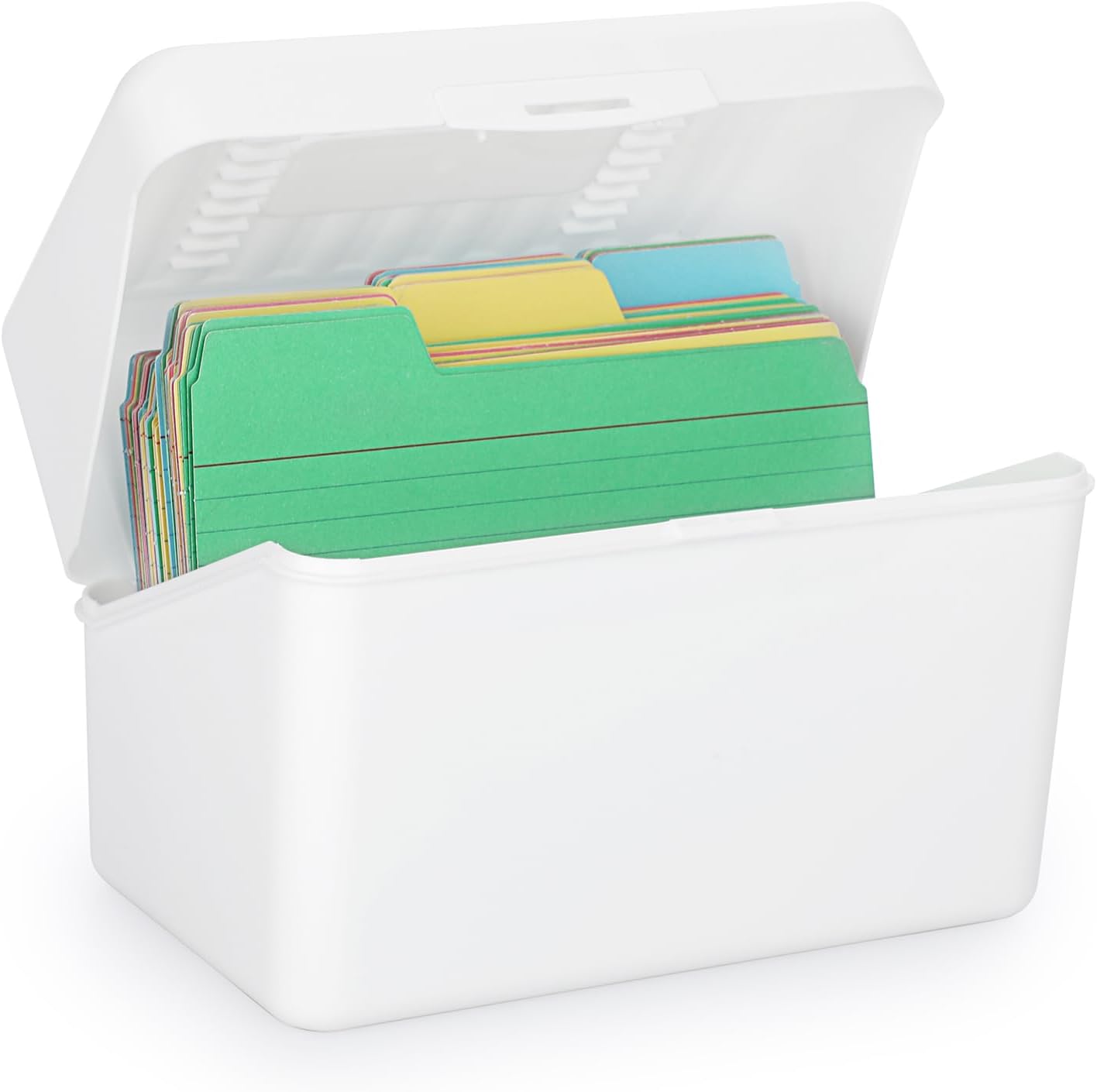 JuxYes 4 x 6 inch Index Card Box, Index Card Holder Case Recipe Card