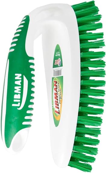 2 1/2 in W Scrub Brush, Stiff, 5 1/2 in L Handle, 7 in L Brush, Green, Polypropylene, Santoprene - 1 Each