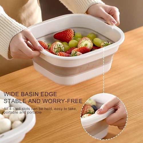 Colander For Kitchen - Double Layer Drain Basket Fruit Bowl | Food Prep Containers Pasta Drainer | Folding Colander Bowl Strainers For Kitchen Spaghetti, Vegetable, Fruit - immagine 3
