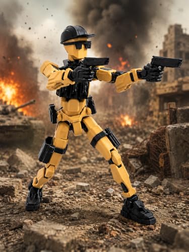 Image of Tactical Soldier Dummy 13 Robot Action Figure, 5.25 Inch Posable Toy with Military Weapons & Accessories