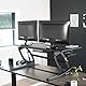 VIVO DESK-V000VL Höhenverstellbarer Stehtisch-Konverter, V-Serie, schnelles Sitzen zum Stehen, Tischplatte, Doppel-Monitorerhöhung, Arbeitsplatz, Schwarz, 106,7 cm