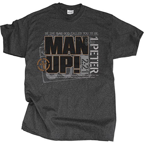 Gardenfire Men's Man Up Classic Tee, Medium Charcoal