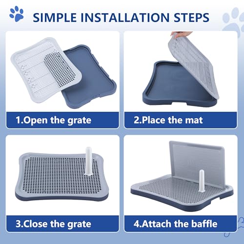 Pee Pad Holder, Indoor Potty Tray for Puppy and Small Size Dog with Pee Wall, Non-Skid Feet, 20 * 15.4 * 1.4 inch - Image 6