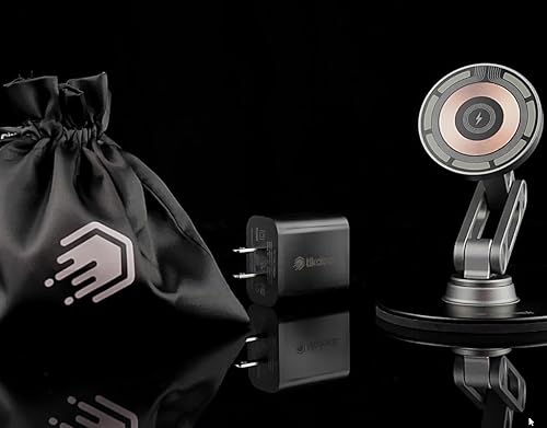 Miniatura 8 de ClikDock Soporte magnético inalámbrico para teléfono celular, giro de 360, construcción de aluminio, compatible con teléfonos MagSafe para iPhone y