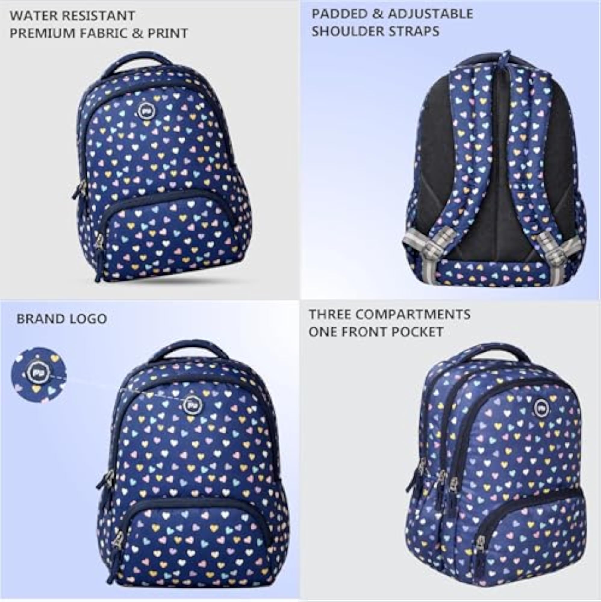 Pearlbags Premium Polyester 21L Water Resistant Casual Backpack